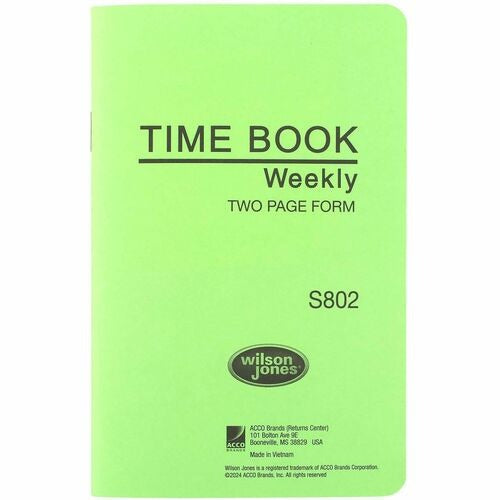 WILSON JONES Wilson Jones WLJS802 Time Book Weekly 36 Leaves 6.75x4.125 in