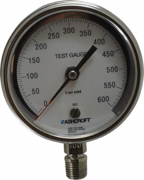 ASHCROFT Ashcroft 92916 Pressure Gauge 0-600 Psi 3in Npt Lower Mount