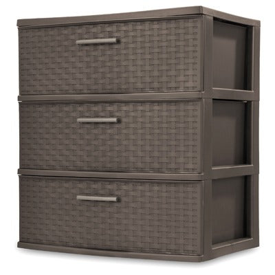 STERILITE Sterilite 25306P01 3-drawer Espresso Weave Storage Tower