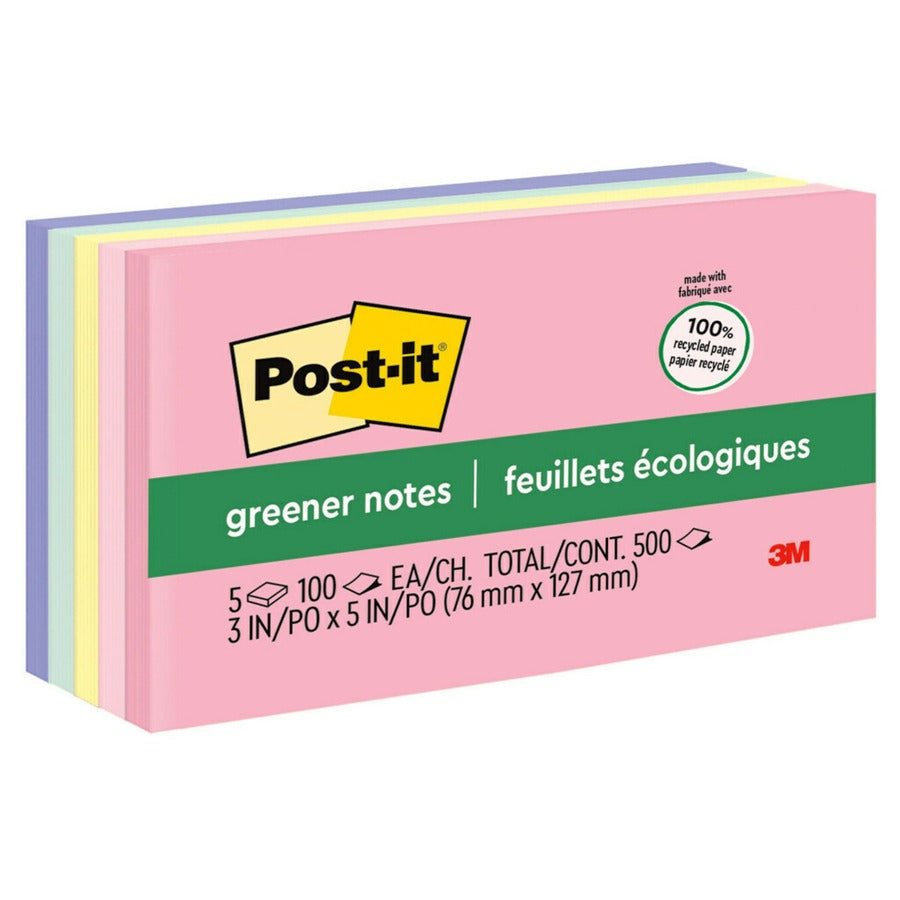 3M 3M MMM655RPA Post-it Greener Notes 3 x 5 5-pack