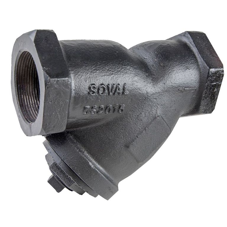 Soval 860-015T 1-1/2" Cast Iron Threaded Wye Strainer