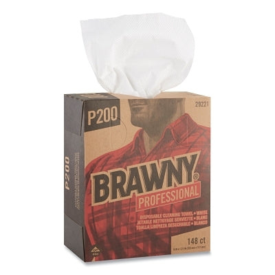 Brawny 29221 Industrial Light-Duty Wiper 8 in x 12.5 in 148 Sheets Pop-Up Box