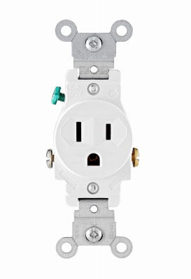 LEVITON Leviton S12-05015-KWS 15A 125V Grounding Outlet White 10pk