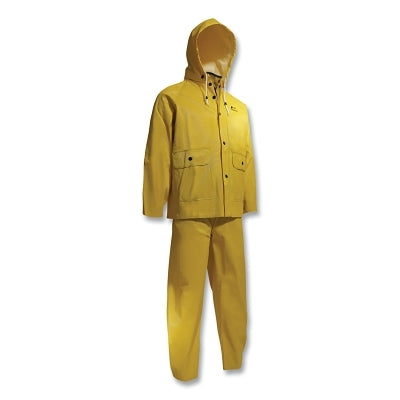 Onguard 7601700.LG Webtex 3-Pc Rain Suit with Hooded Jacket Bib Overalls Heavy-Duty Ribbed PVC Large