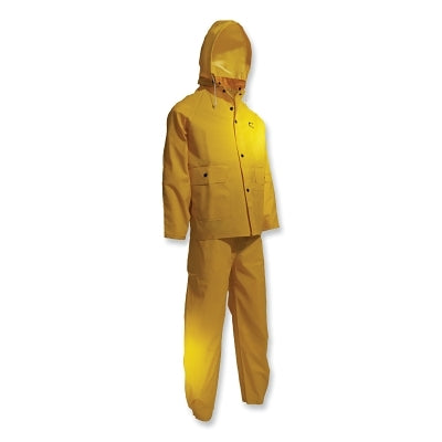 Onguard 7651500.LG Sitex 3-Pc Rain Suit with Detachable Hood Jacket/Bib Overalls 0.35 mm Polyester/PVC Yellow Large