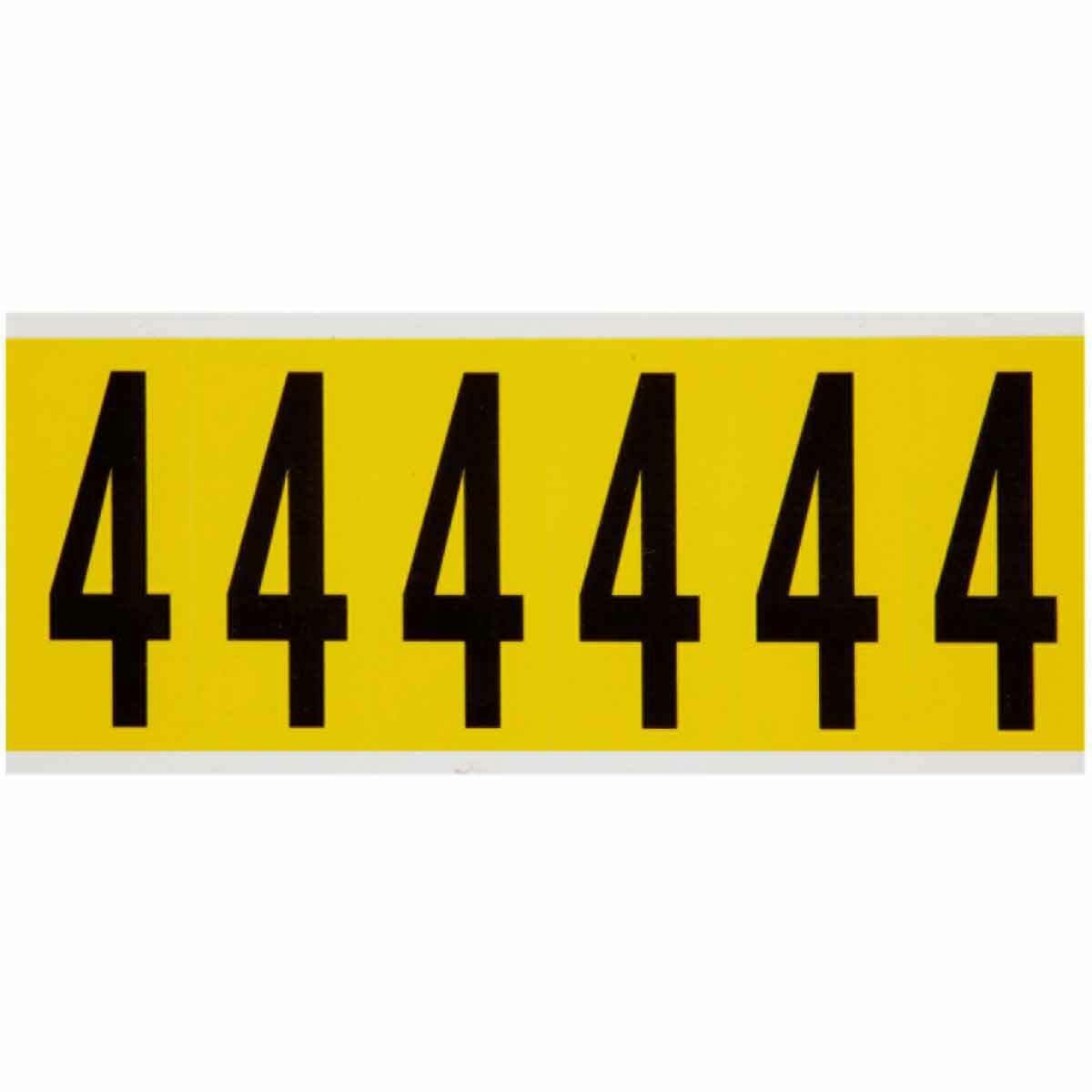 BRADY Brady 3450-4 Vinyl Number Label 3 in (Card of 6)