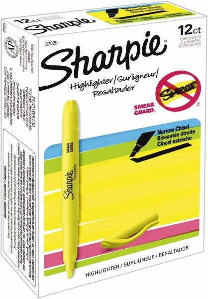 SHARPIE Sharpie 27025 Fluorescent Yellow Chisel Tip Highlighter