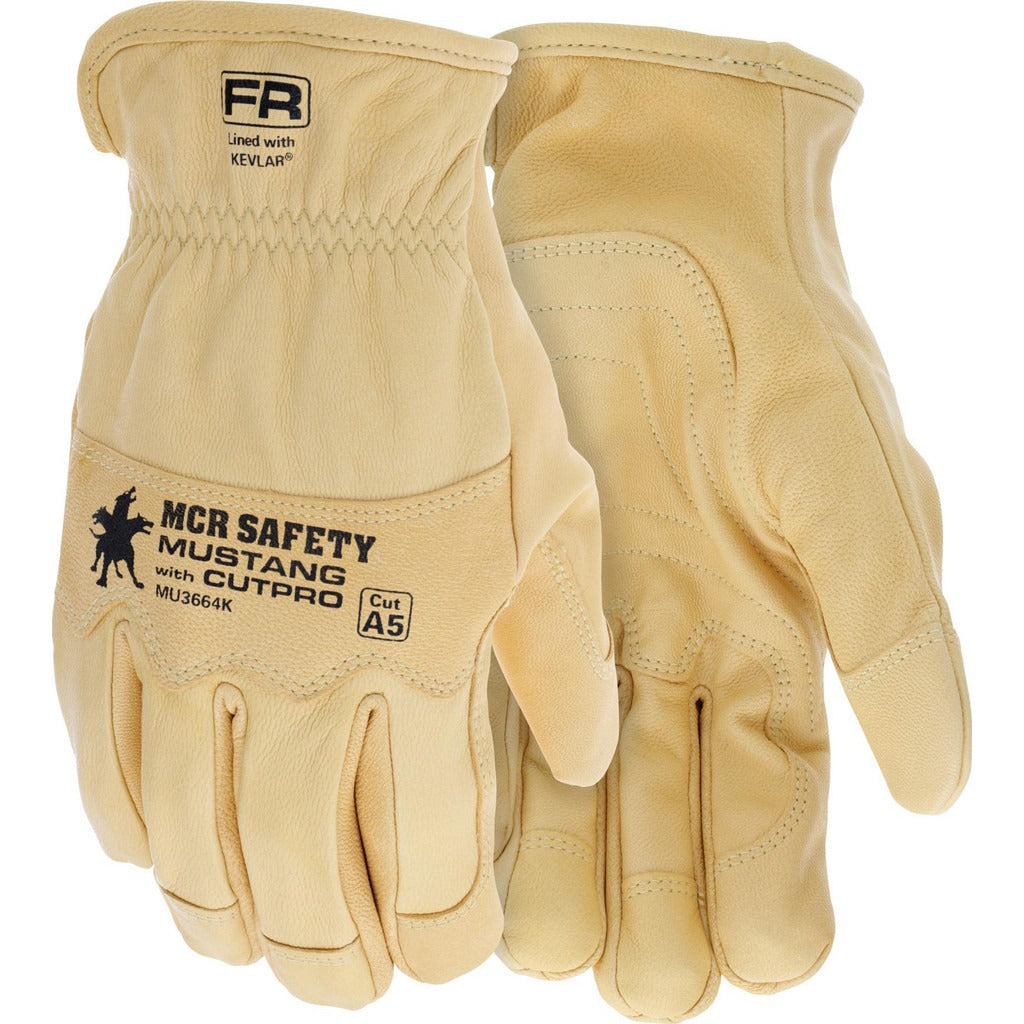 MCR SAFETY Mcr Safety MU3664KXXXL Leather Work Gloves 3XL