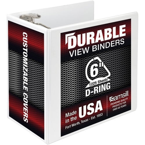 SAMSILL Samsill SAM16427 6 Inch D-ring Binder White Clear Overlay
