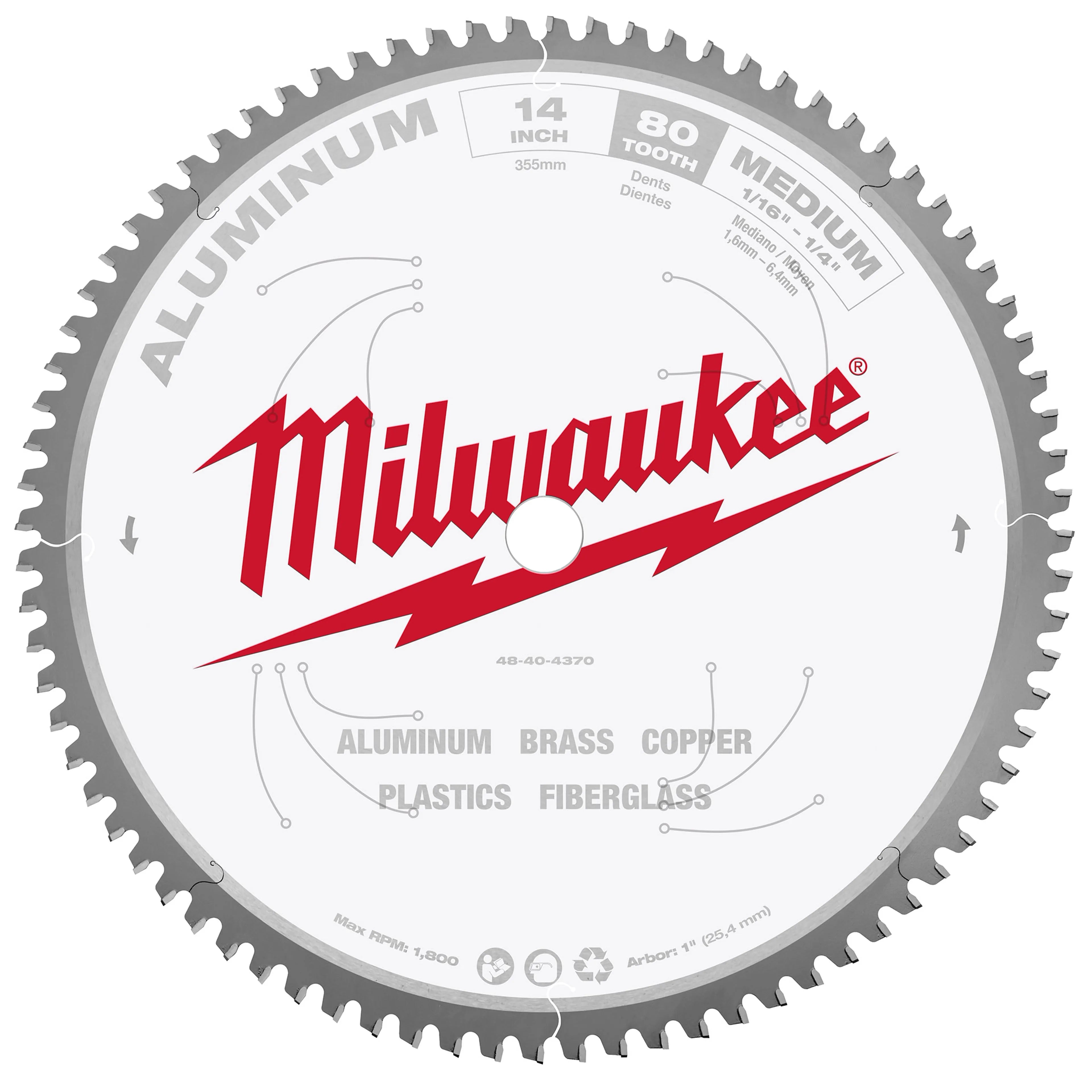 MILWAUKEE Milwaukee 48-40-4370 14 in. 80T Non-Ferrous Blade (14 in)