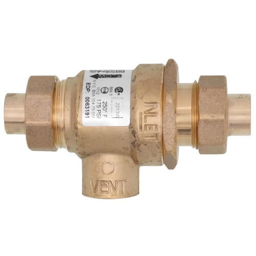 WATTS WATTS 0063191 Backflow Preventer 3/4 in. Brass Sweat