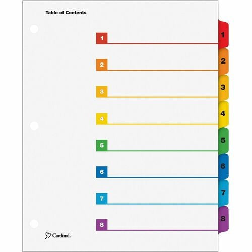 CARDINAL Cardinal CRD60818 Onestep Index System 8-tab Letter Size