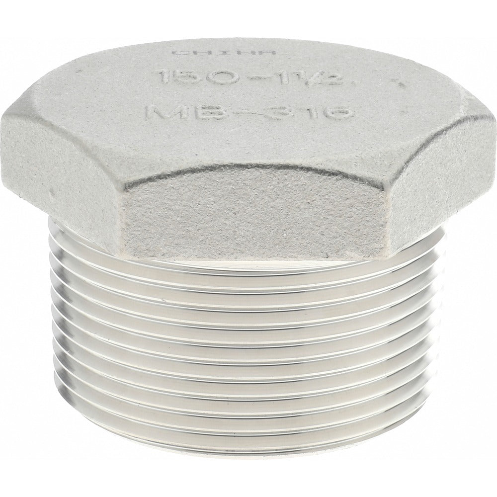 MERIT BRASS Merit Brass K617H-24 Hex Plug 1-1/2 in 316 Ss Mnpt 150 Psi