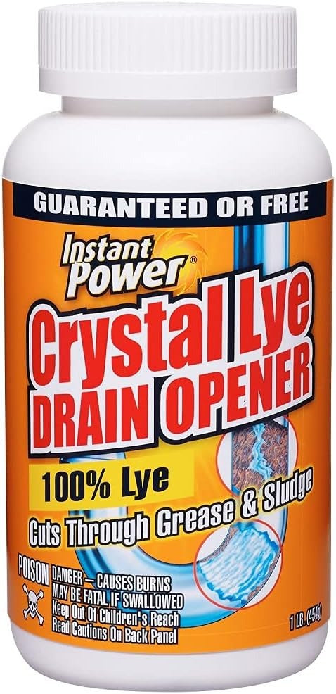INSTANT POWER Instant Power 1650 Crystal Lye Drain Opener 100% Lye (1 lb)