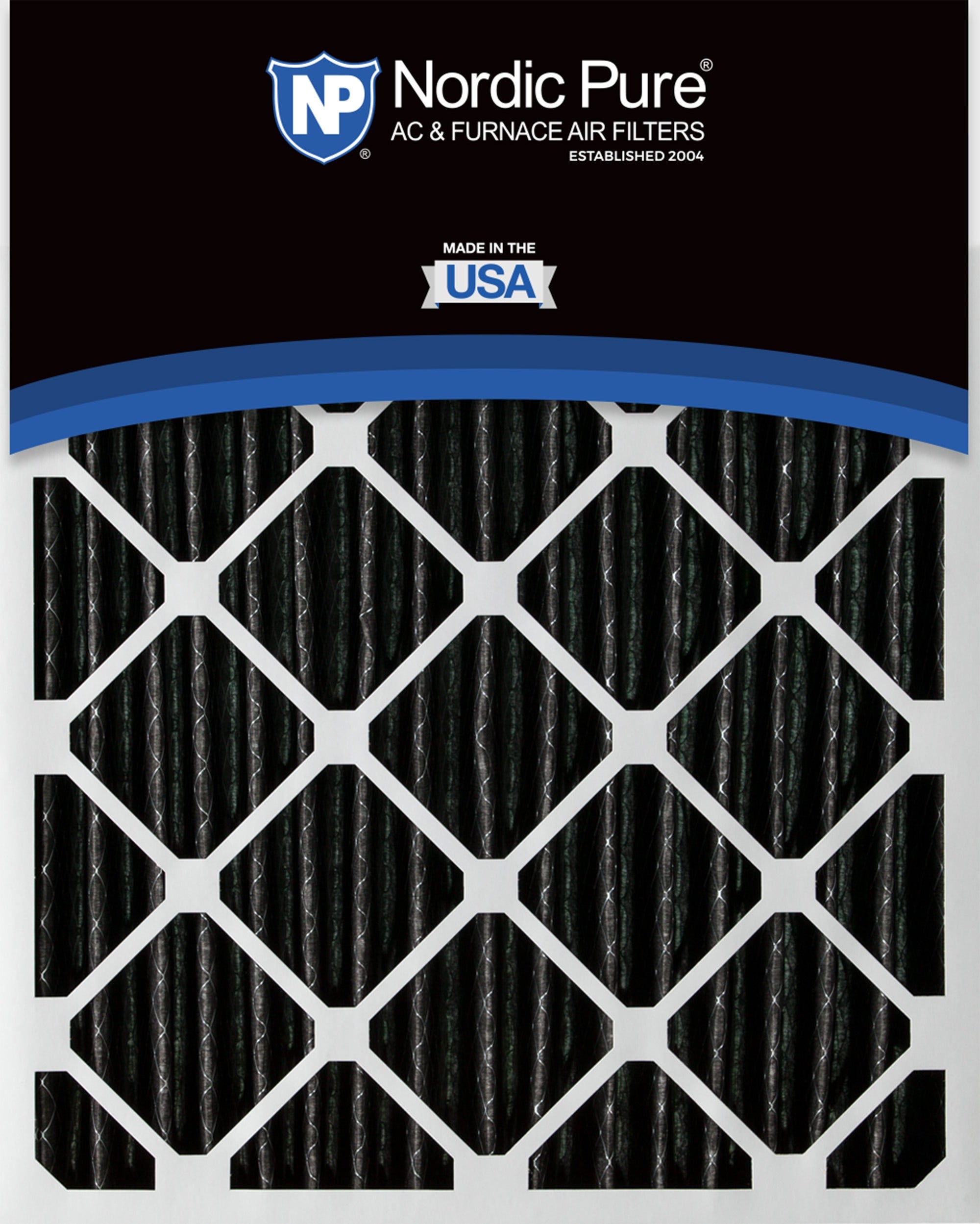 NORDIC PURE Nordic Pure 25x25x2PM12C-3 Merv 12 Carbon Air Filter 3 Pack