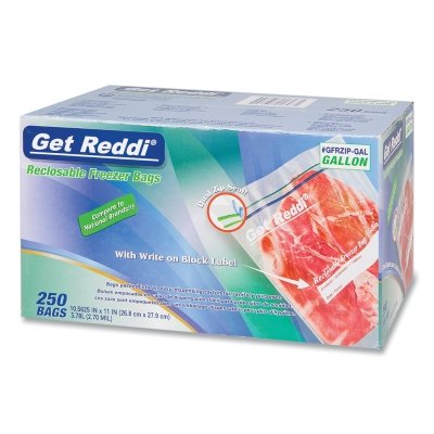 Get Reddi GFRZIP-GAL Double Zipper Reclosable Bags 2.7 mil Gallon Freezer