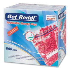 Get Reddi GRZIP-QRT Double Zipper Reclosable Bags 7 in x 8 in 1.75 mil Quart