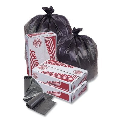 Pitt Plastics MR43483MK HD Mini Roll Trash Liner 56 gal Glutton 16 mic Black