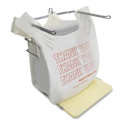 Pitt Plastics #THW1VAL T-Shirt Bag White with Thank You Text 11.5 in W x 6.5 in W x 21 in H