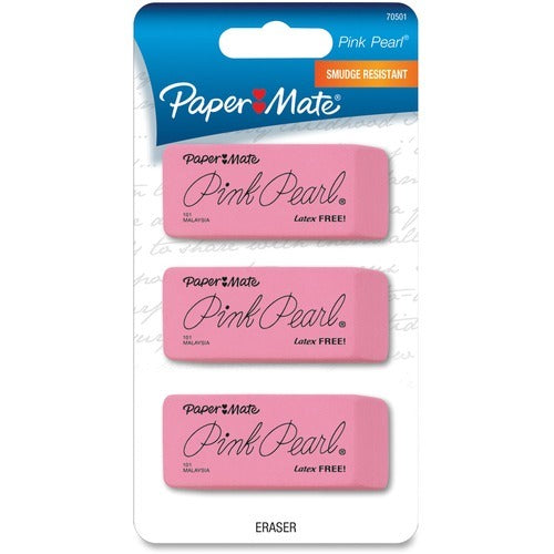 PAPER MATE Paper Mate PAP70501 Pink Pearl Eraser Pack of 3