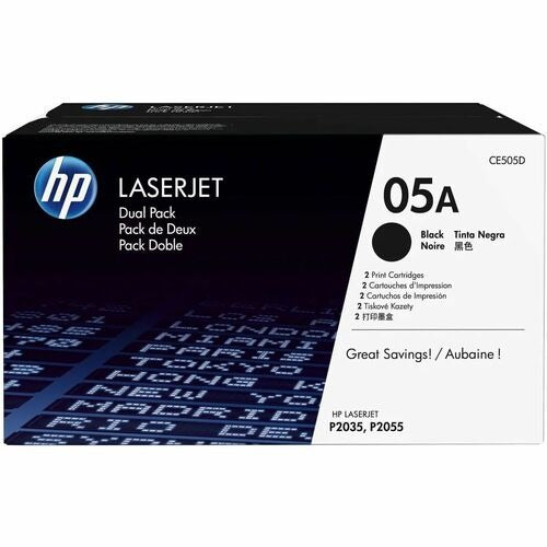 HP Hewlett-packard HEWCE505D Black Toner Cartridge Carton of 2