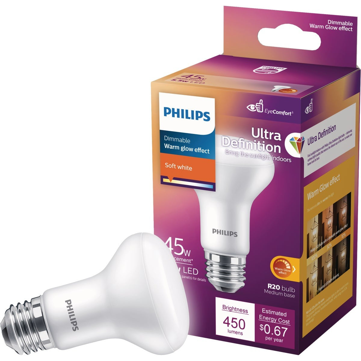 PHILIPS Philips 576496 R20 Led Light Bulb 45W Dimmable