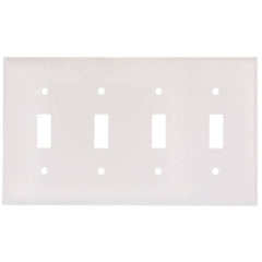 Leviton 88012 4-Gang Toggle Switch Wallplate, Thermoset, White