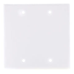 Leviton 88025 2-Gang No Device Blank Wallplate Standard Size Thermoset White