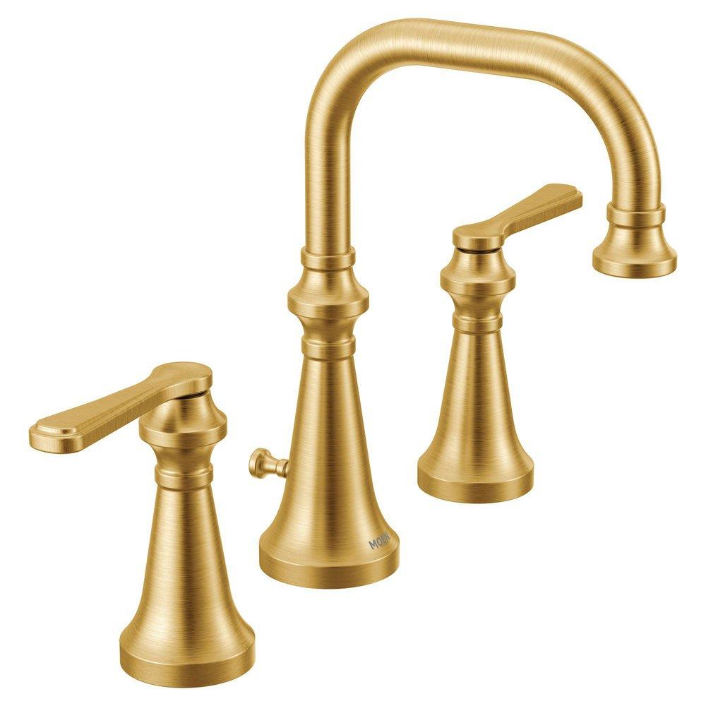 Moen TS44102BG Colinet Two Handle Widespread Bathroom Sink Faucet in Brushed Gold