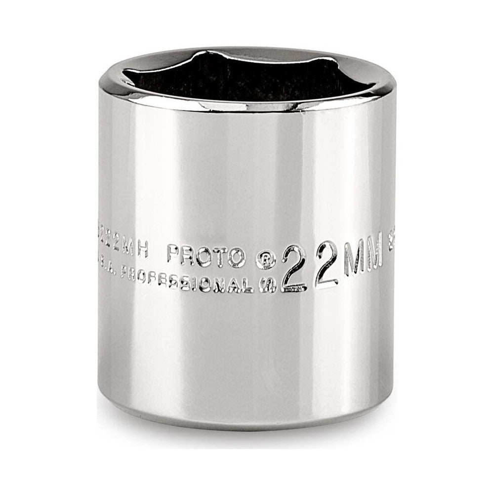 PROTO Proto J5222MH 3/8 Drive 6-point Hand Socket 22 Mm