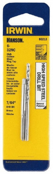IRWIN Irwin 80213 Tap Drill Set 6-32 7/64 Inch 2 Piece