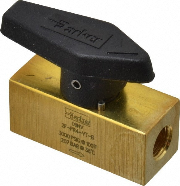 PARKER Parker 2F-PR4-VT-B Plug Valve 3000 Psi 1/8 Inch Brass Fnpt