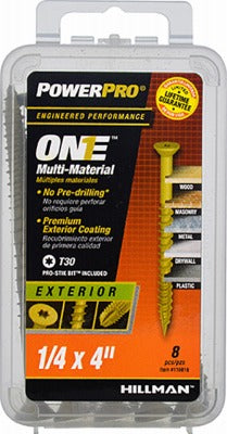HILLMAN Hillman Fasteners 116816 1/4x4 Flat Head Exterior Screw 8pk