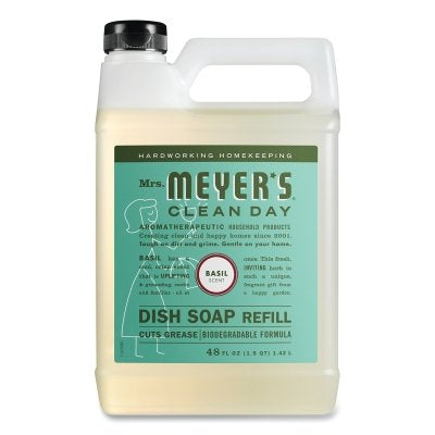 Mrs. Meyer's Clean Day 347545 Dish Soap Refill Basil 48 fl oz