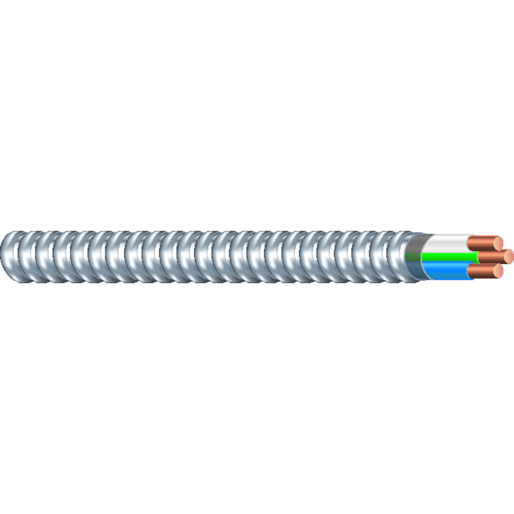 Southwire 55499003 12 Awg 3-Conductor 0.611 Inch 1000 Foot Copper/Aluminum Armor Thhn Cable