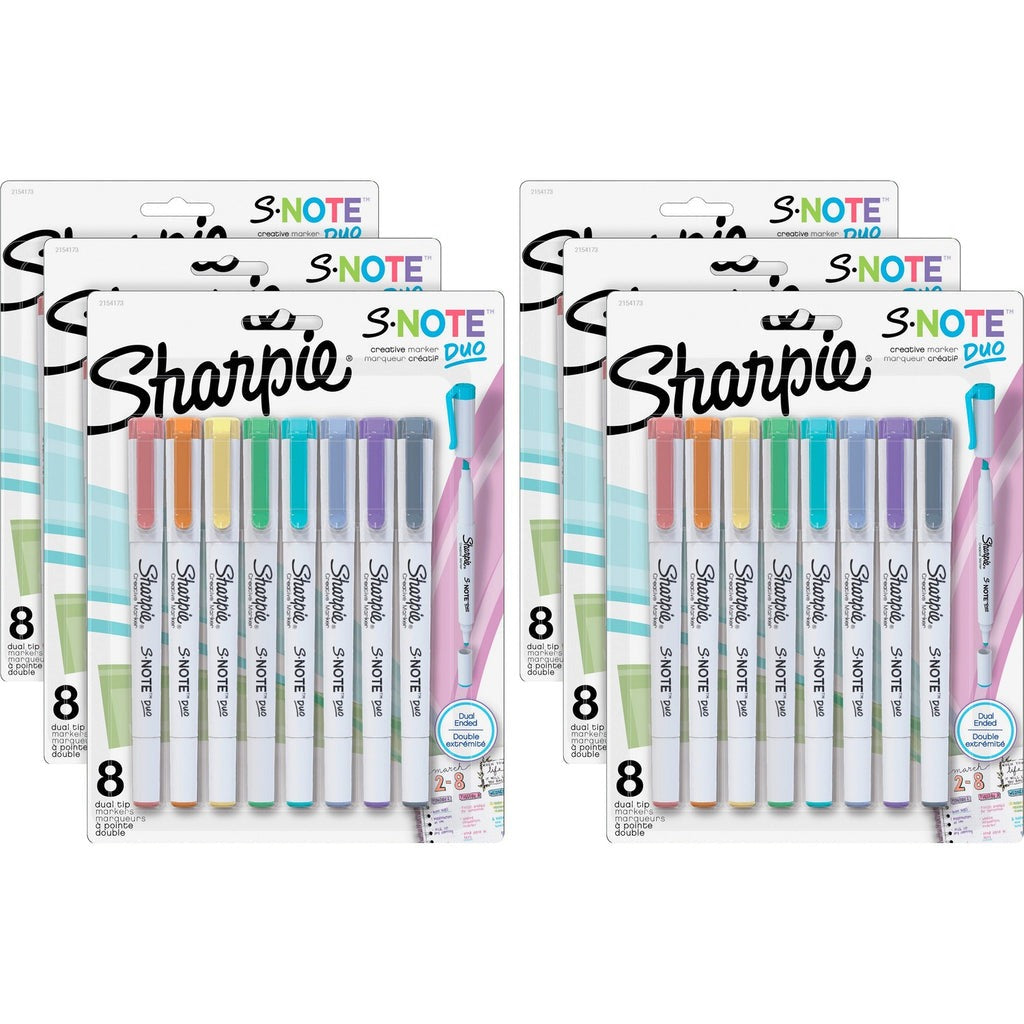 SHARPIE Sharpie SAN2154173BX S-Note Duo Dual-Tip Markers (8/Pack, 6/Box)