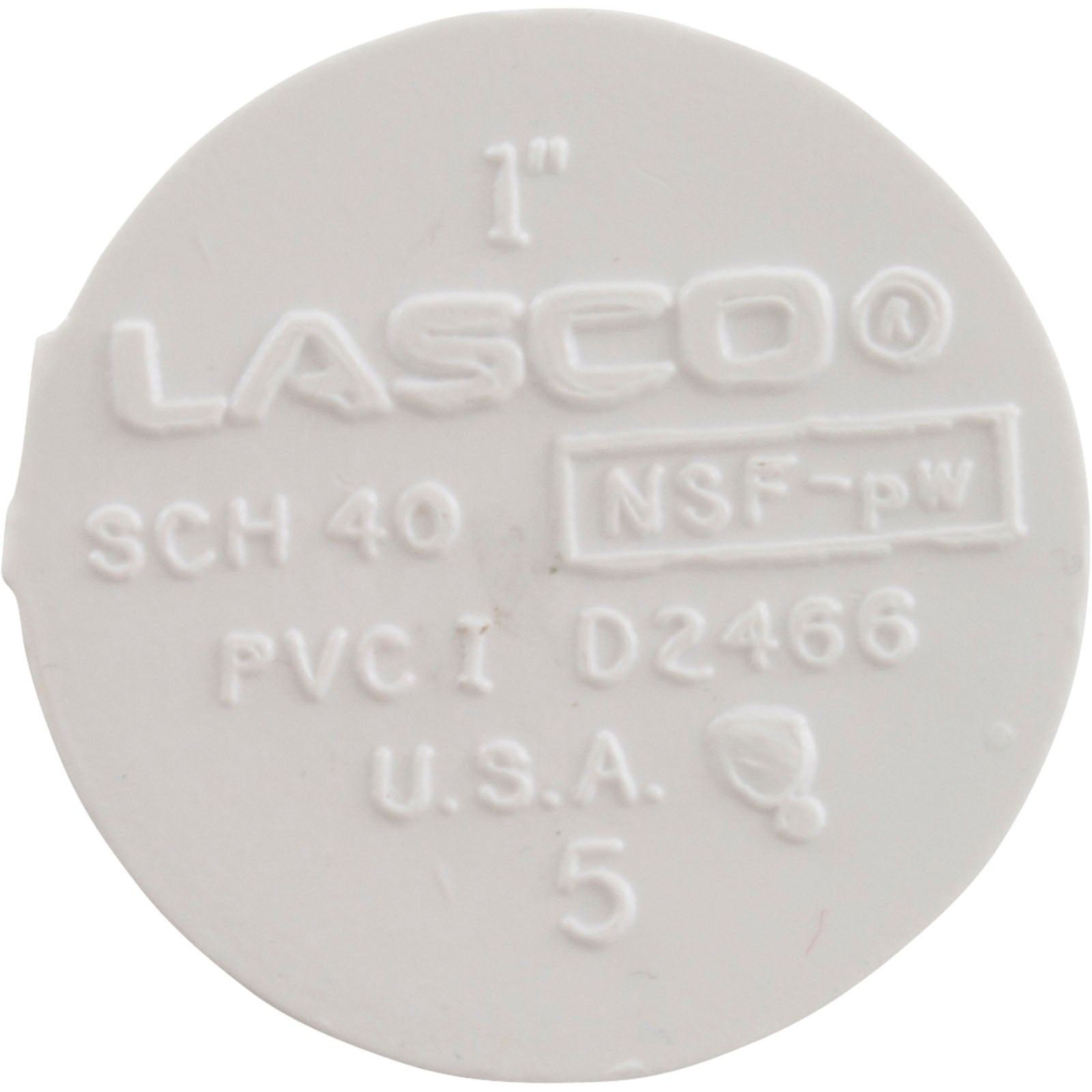 Lasco 449-010 1 Inch Spigot White PVC Plug Schedule 40