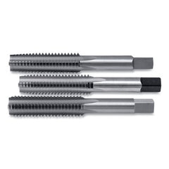 CLE-LINE C62024 Taper-Plug-Bottoming Straight Flute 3 Pc Hand Tap Set 2.375 Inches Overall Length 4 Flutes