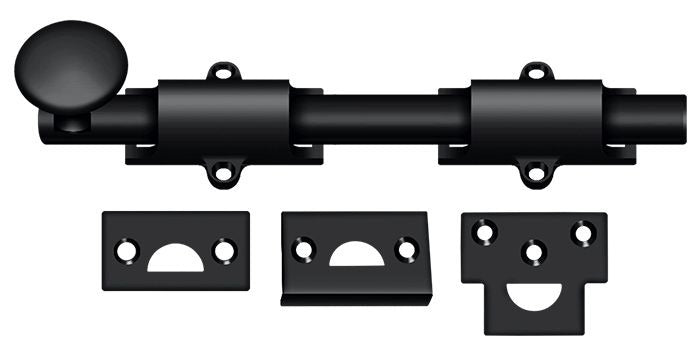 DELTANA Deltana 8SB19 Surface Bolt 8 in Heavy Duty Black
