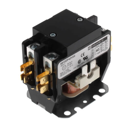 Square D 8910DP42V02 Definite Purpose Contactor 40 Amp 2-Pole 120 VAC Coil Non-Reversing