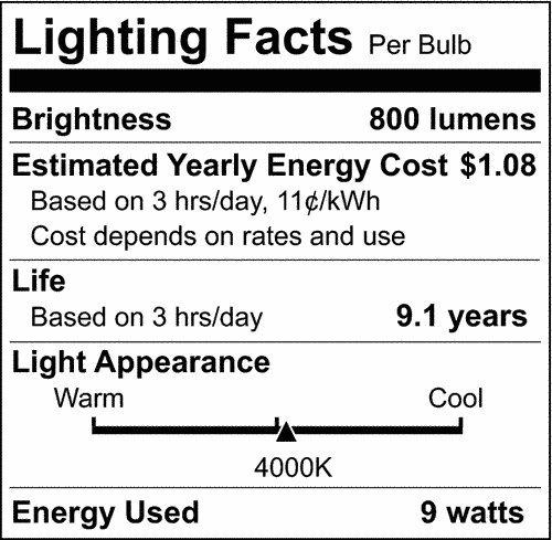 SATCO S11408 Lumos 9.8W LED Medium E-26 4000K Bulb