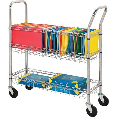 LORELL Lorell LLR84857 Mobile Wire Mail Cart 99 Lb