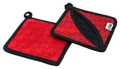 LODGE Lodge Mfg ASFPH41 Silicone Fabric Trivet Pot Holder Red