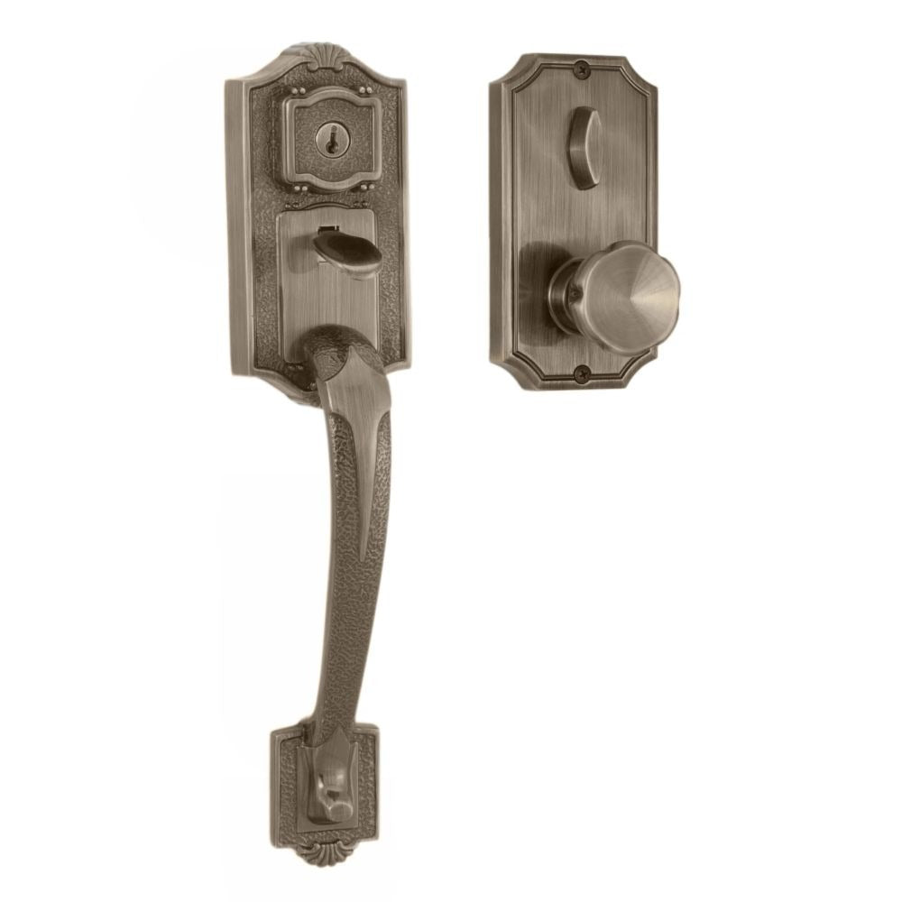 WESLOCK Weslock 01411-AEASL2D Colonial Entry Handleset Antique Brass