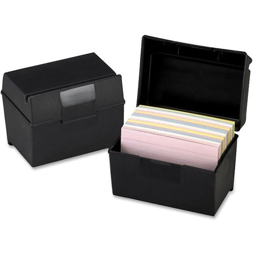 OXFORD Oxford OXF01461 Index Card Box 4x6 Black Plastic