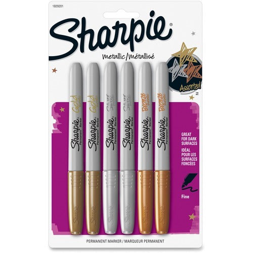 SHARPIE Newell Brands SAN1829201 Metallic Permanent Markers 6-pack