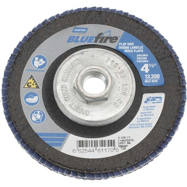 NORTON Norton 66254461170 Flap Disc 60 Grit Type 29 4.5 Inch