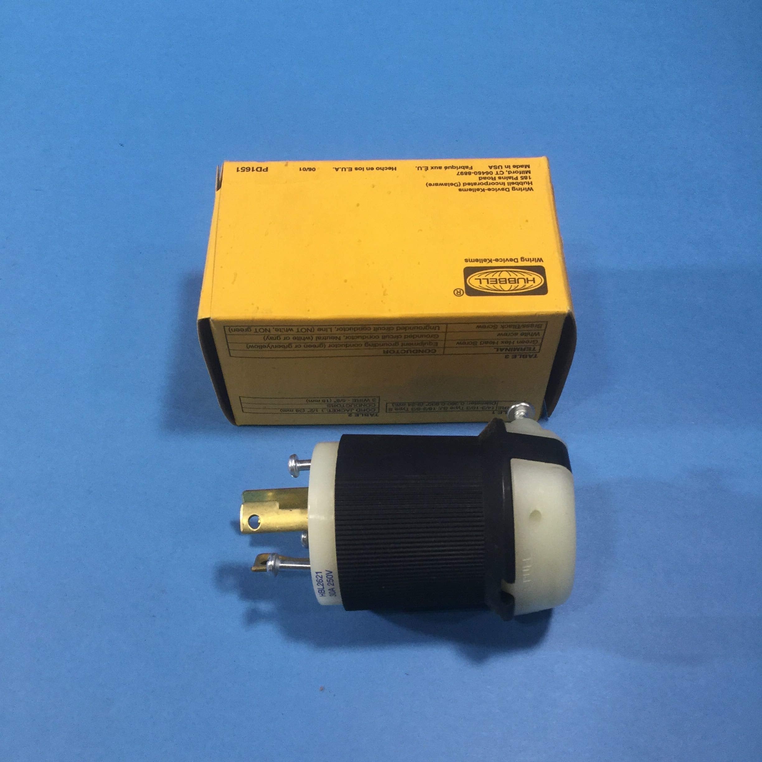 HUBBELL Hubbell HBL2621 Twist Lock Plug Nema L6-30 250V 30A