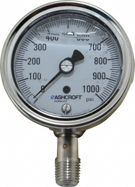 ASHCROFT Ashcroft 94212 Pressure Gauge 0-1000 Psi 2.5in Dial Npt