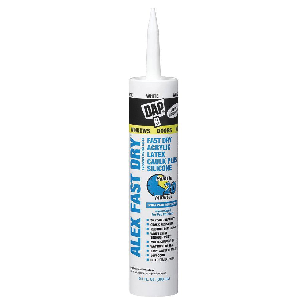 DAP DAP 18425 Alex Fast Dry Siliconized Acrylic Latex Caulk 10.1 ounces White